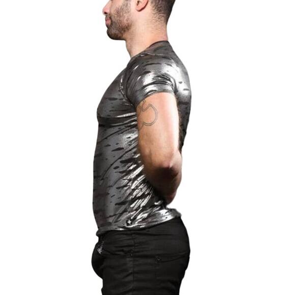 Andrew Christian Liquid Silver Tee Large - Picture 7 of 15